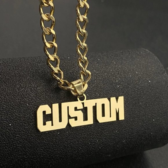 Custom Name Necklace Thick Cuban Chain 5mm Large Personalized Jewelry Customized - Picture 2 of 5